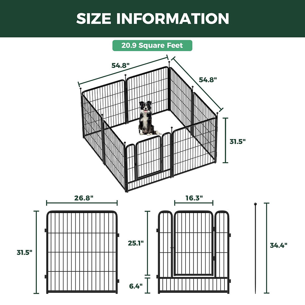 Thumbnail: FXW Rollick Unleashed Dog Playpen for Indoor, Yard, RV Camping, 32 inch 8 Pan...