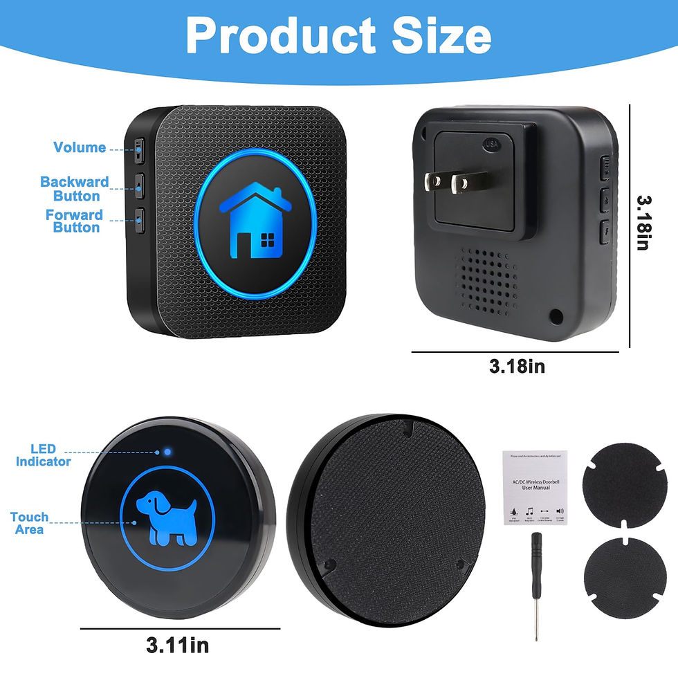 Thumbnail: Cangecit Dog Door Bell (2026 Enhanced Touch), Wireless Dog Doorbells for Pott...