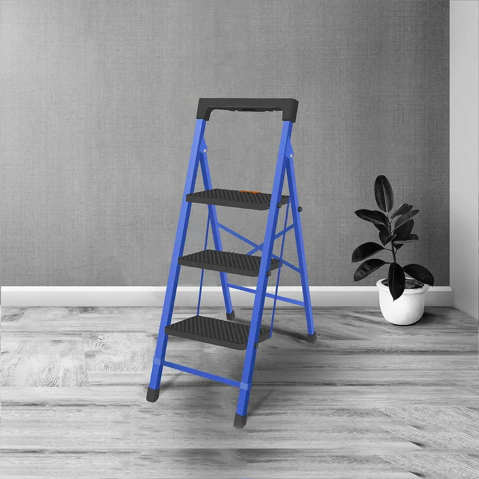 Thumbnail: TNT Global Foldable Step Ladder – 3 to 7 Step Anti-Skid Ladder for Home, Office 