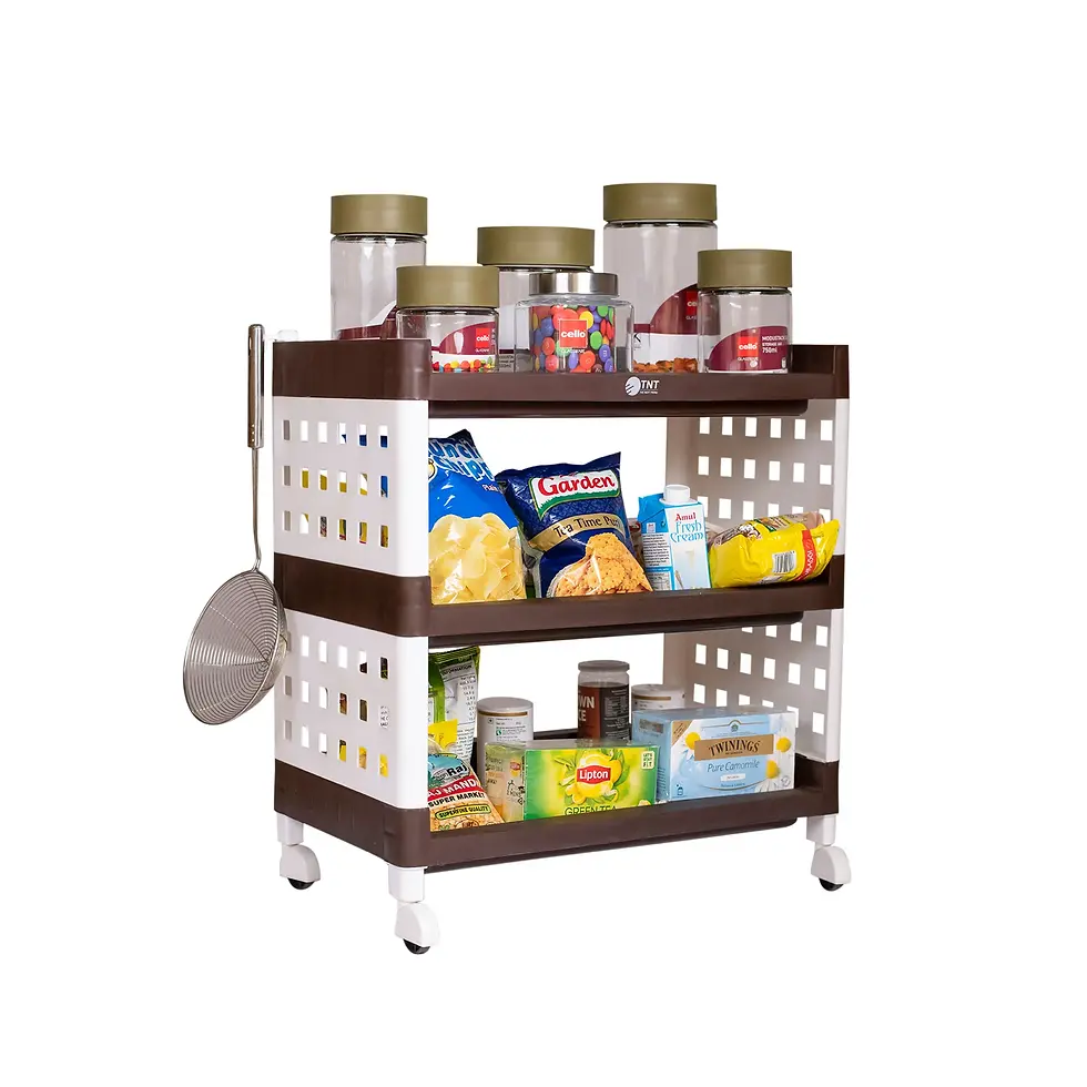 Thumbnail: TNT Multi-Tier Plastic Storage Trolley with Wheels