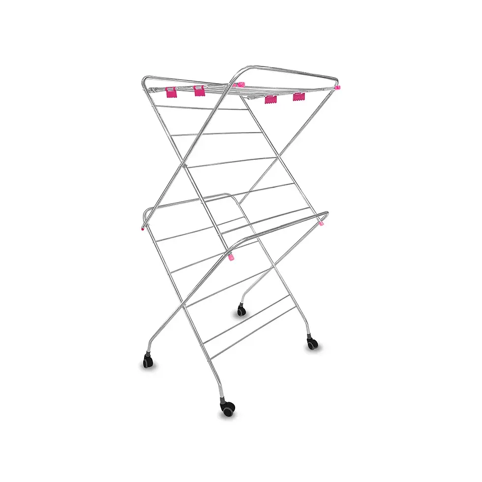 Thumbnail: Steel Foldable Clothes Drying Stand for Home | 9,12,15 Rod with Optional Wheels