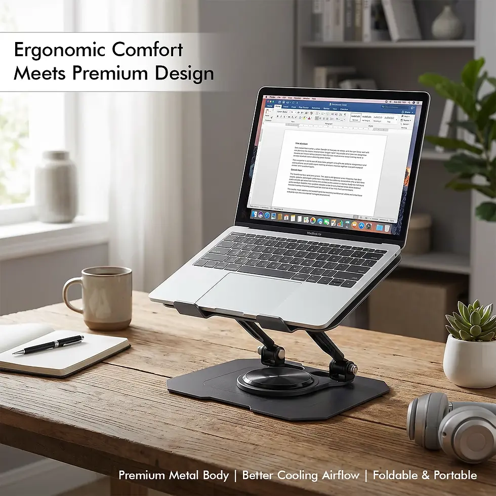 Thumbnail: TNT Premium Adjustable Foldable Laptop Stand – Portable Metal