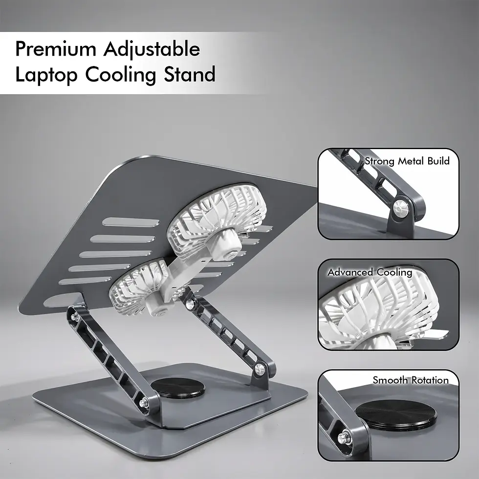 Thumbnail: TNT 360 Rotating Laptop Cooling Stand with Dual Fans