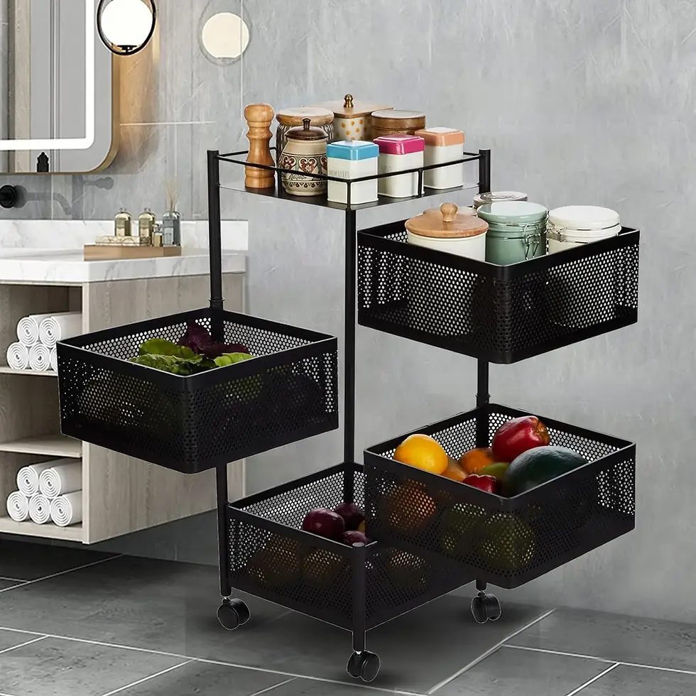 Thumbnail: TNT Global Multipurpose Storage Rack with Wheels for Home, Kitchen & Office