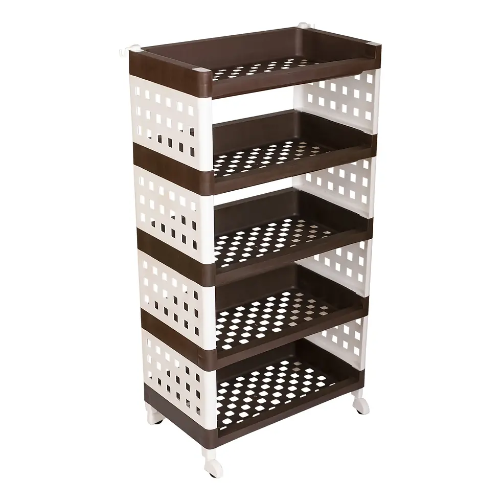 Thumbnail: TNT Multi-Tier Plastic Storage Trolley with Wheels