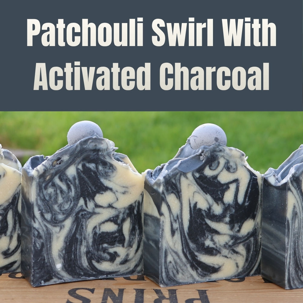 Patchouli Swirl Natural Soap With Activated Charcoal