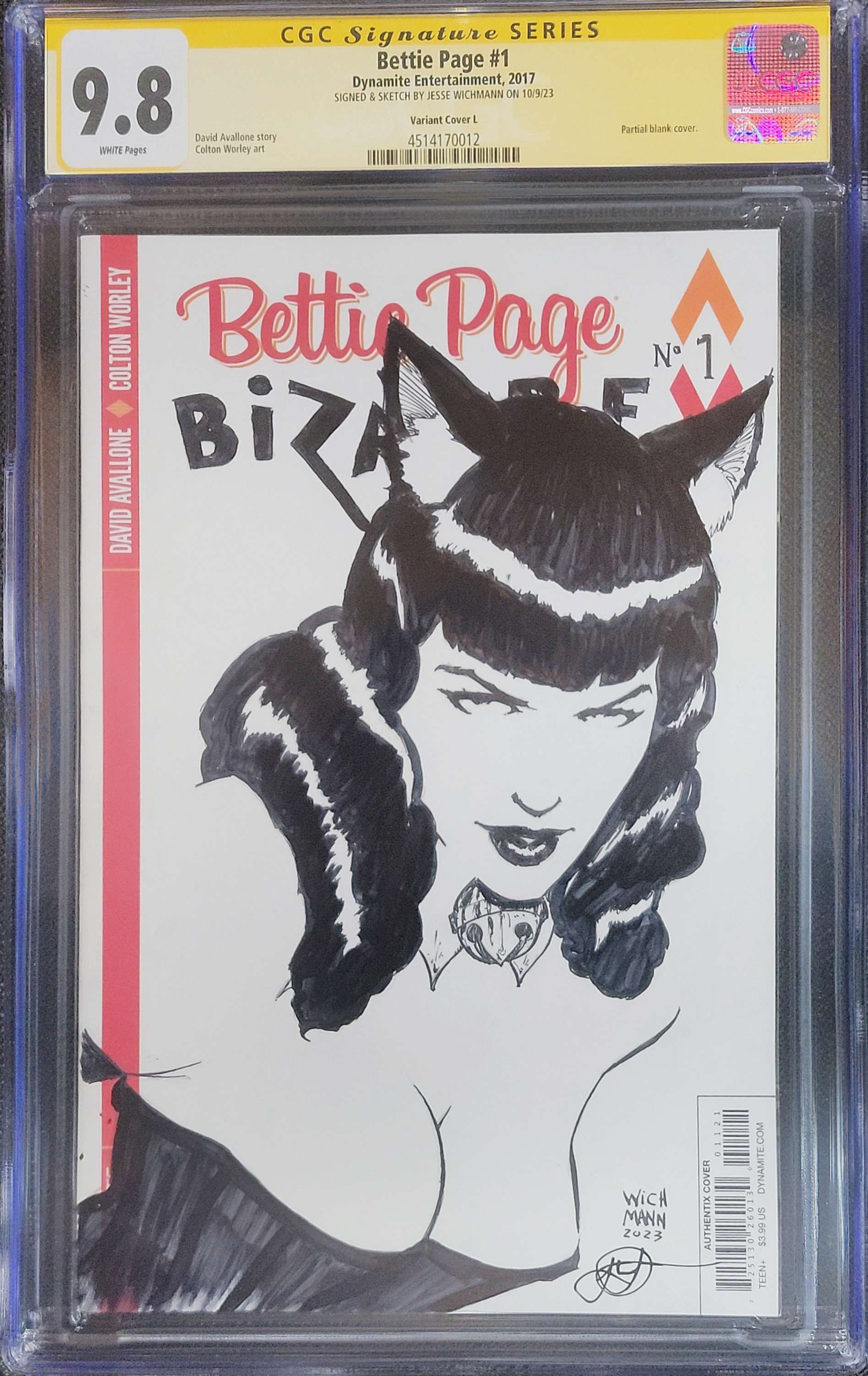 CGC 9.8 Bettie Page Sketch Original