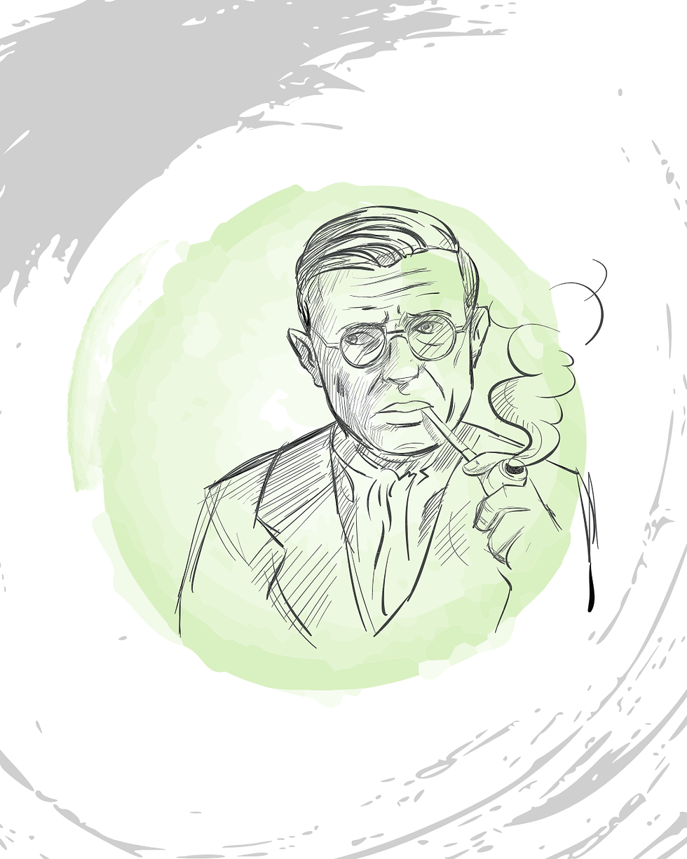 Drawing of Jean-Paul Sartre