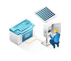 On grid solar energy illustration