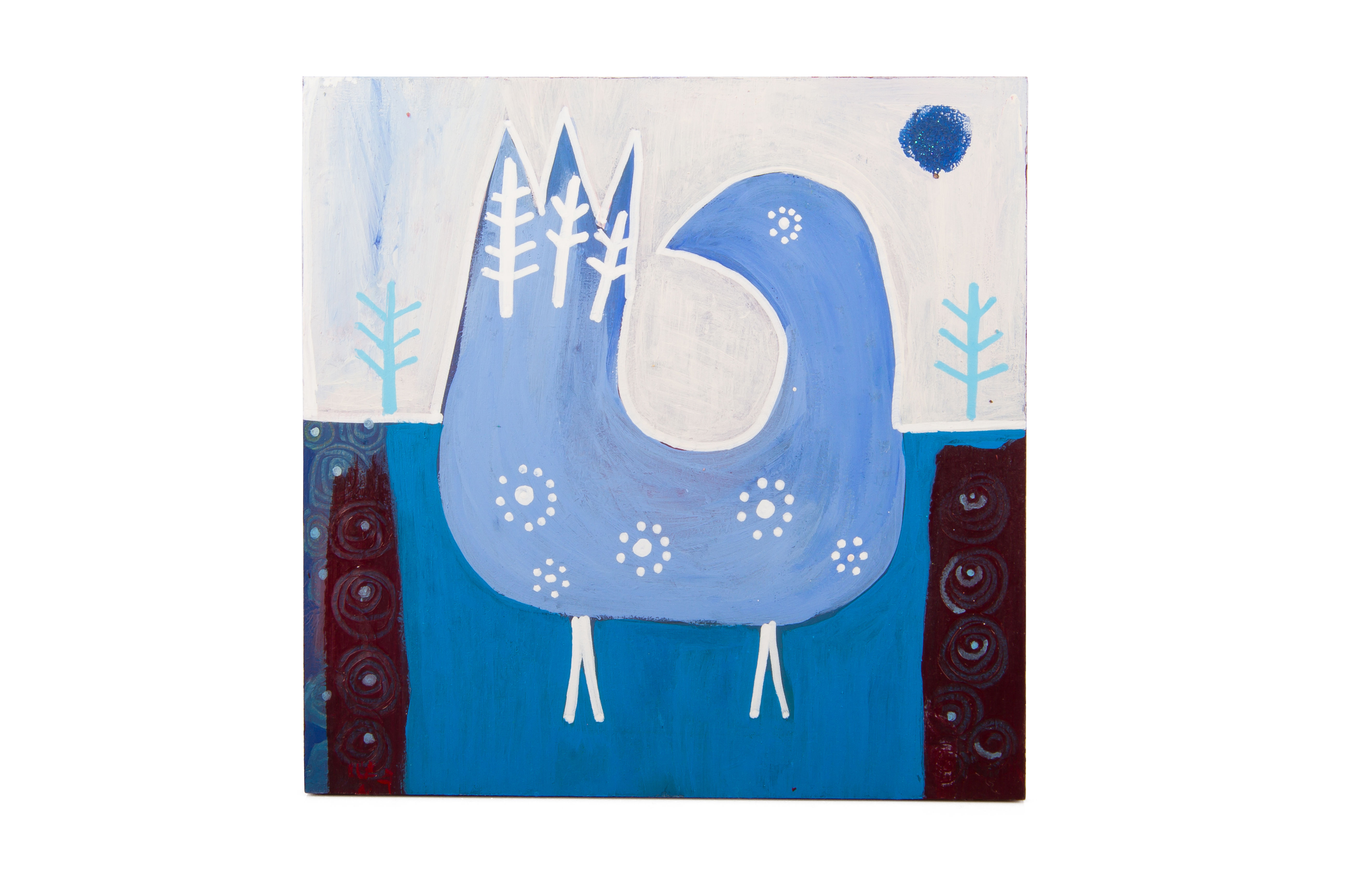 Original Wood Plaque - "First Bird"