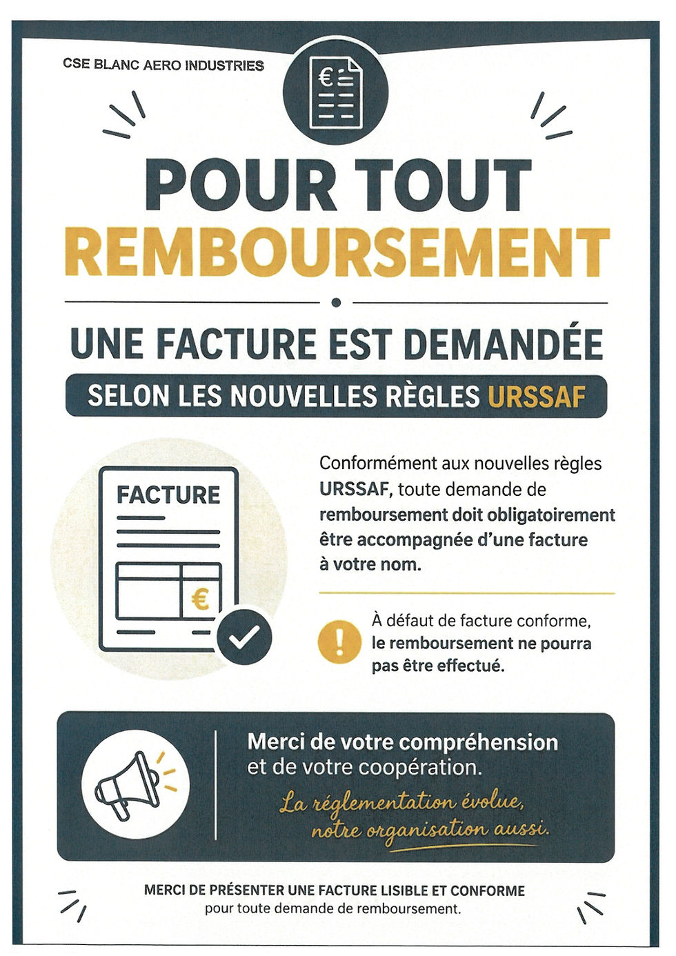 Pour vos remboursements !