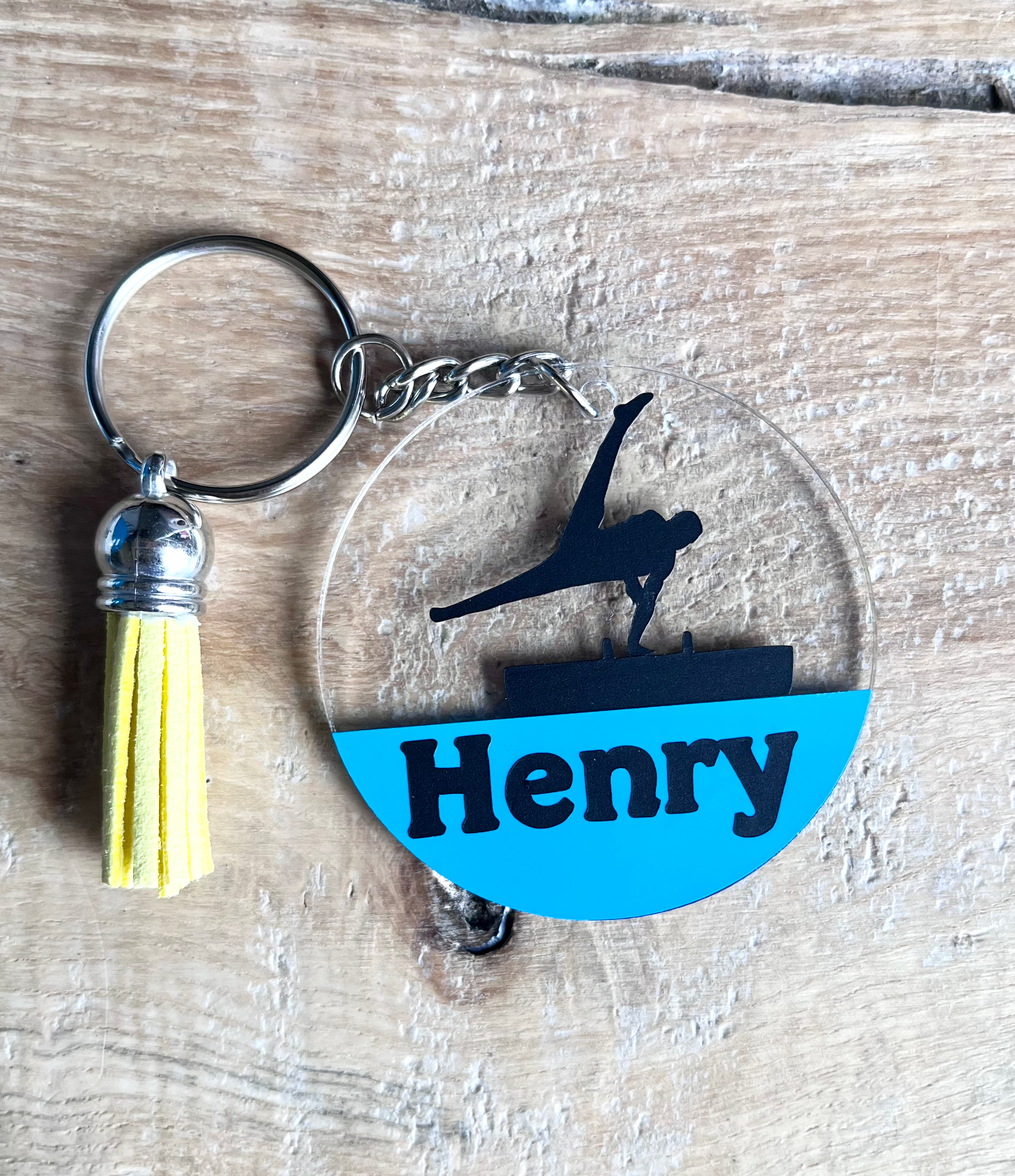 Personalised Boy / Male Gymnastics Keyring / Gymnastics keychain.