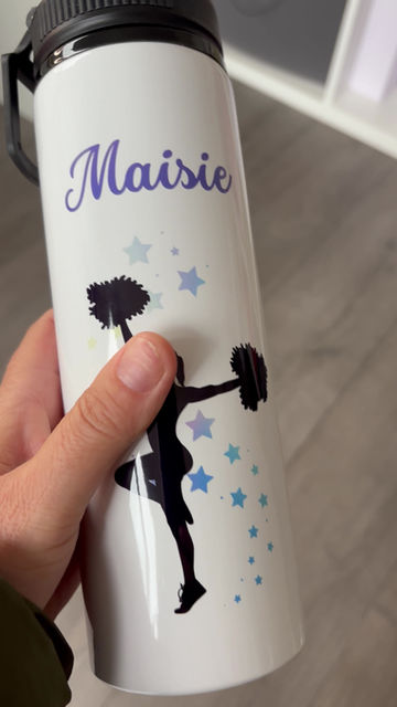 Thumbnail: Personalised cheer dance, cheerleading water bottle, cheerdance drinks bottle.