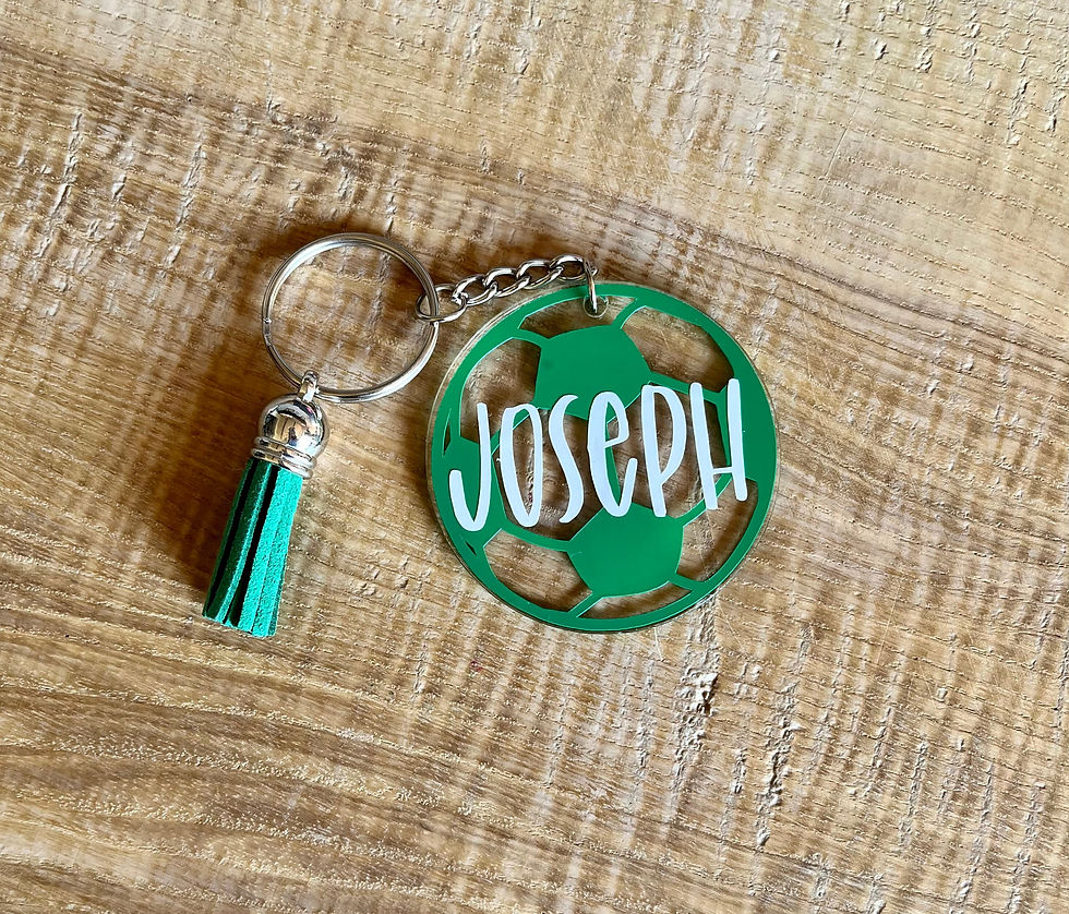 Thumbnail: Personalised Football Keyring / Personalised Football Keychain / Sports Gift.