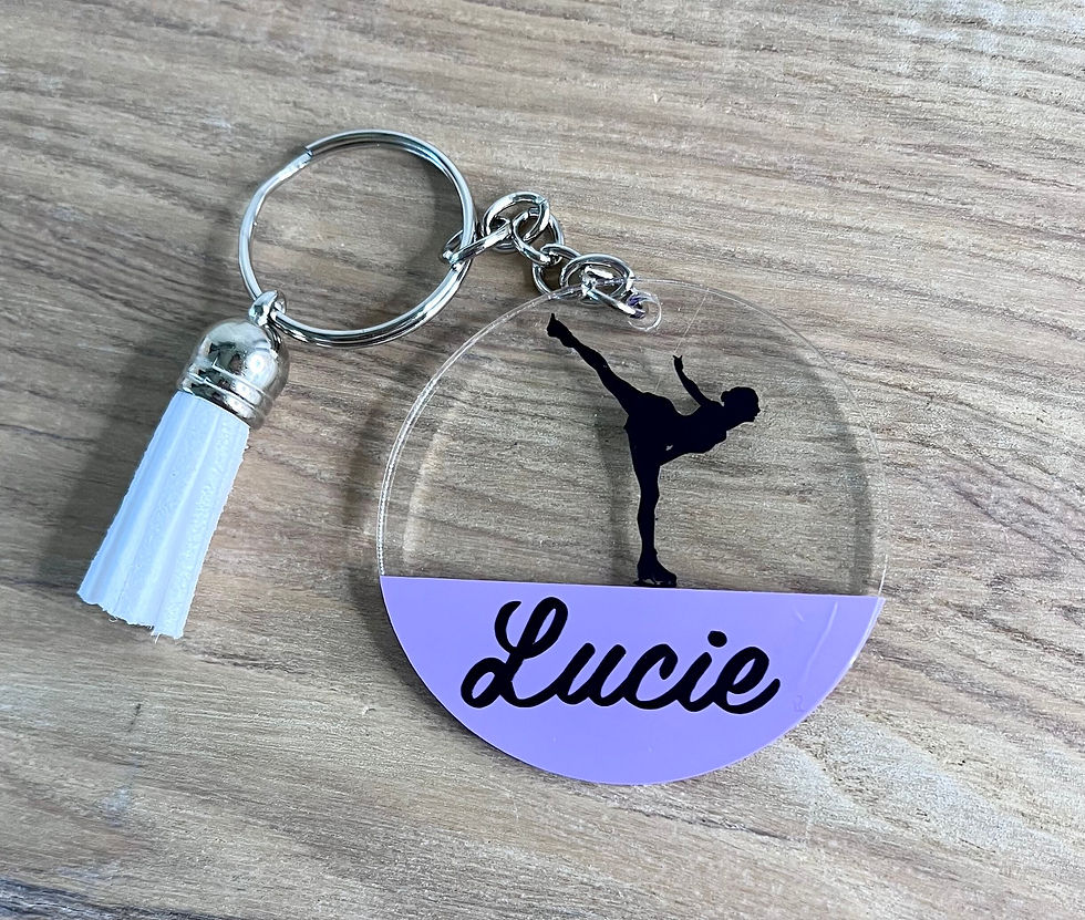 Personalised Ice skating / Ice skater keyring. Ice skating Gift Idea.