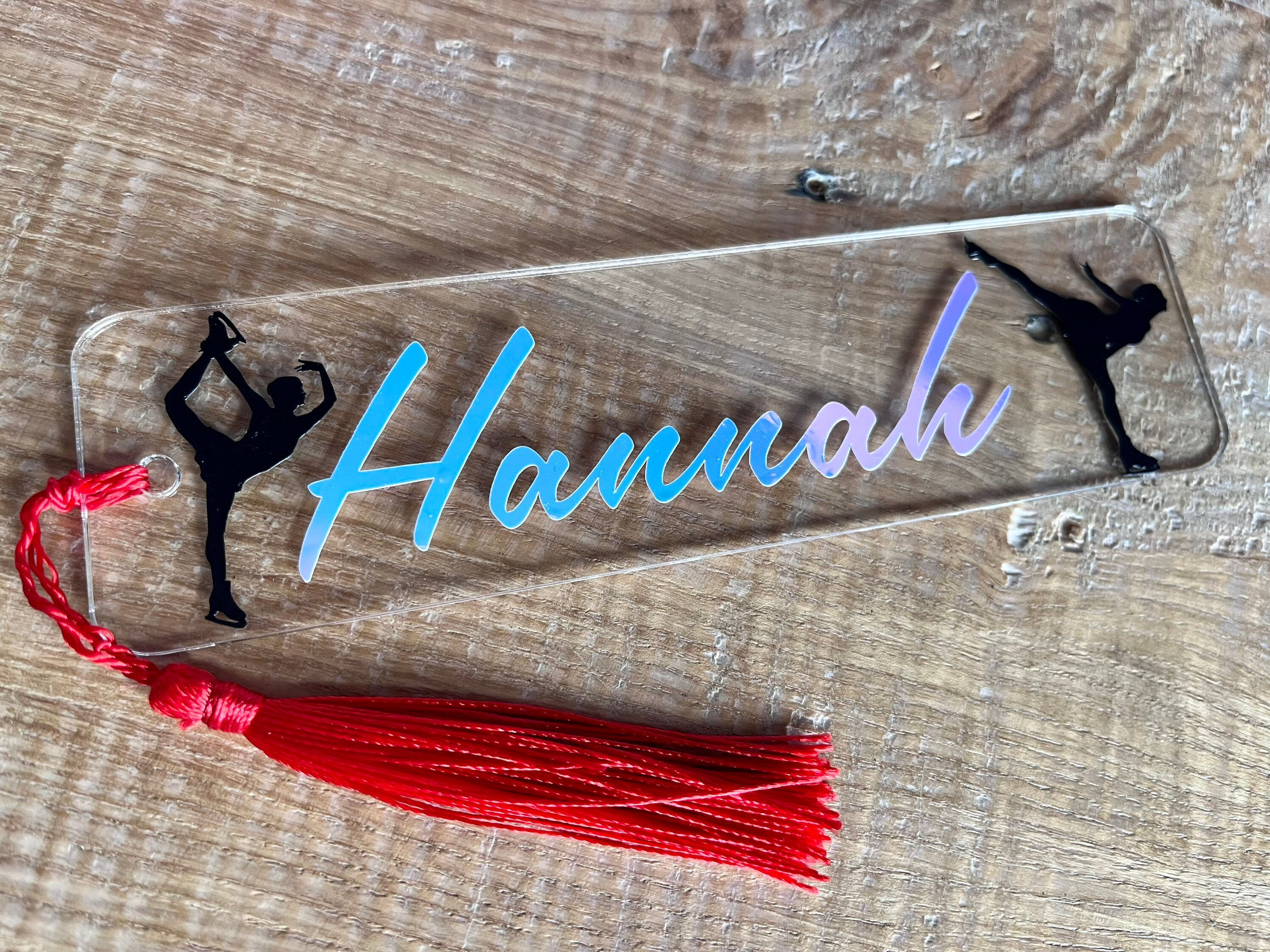 Personalised ice skating Bookmark. Perfect bookmark gift for ice skaters.