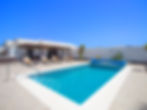 Large tiled pool area