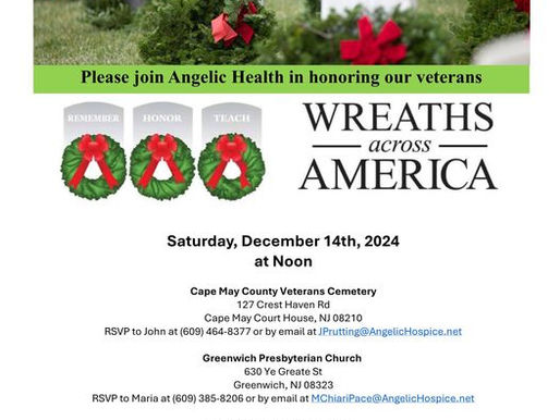 Wreaths Across America ceremony Saturday, December 14th, 2024 at Noon at a location near you.
