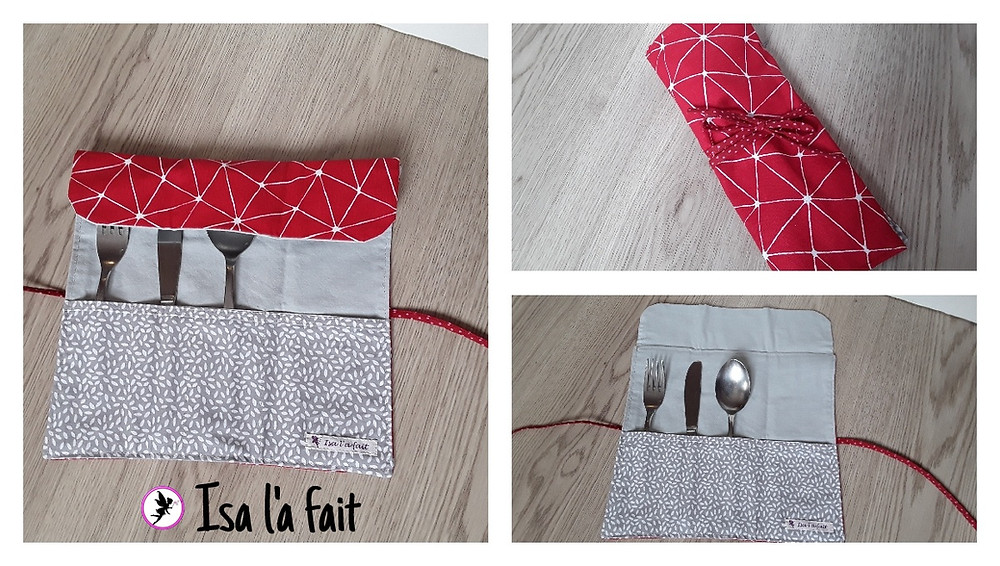 pochette range couvert en tissu