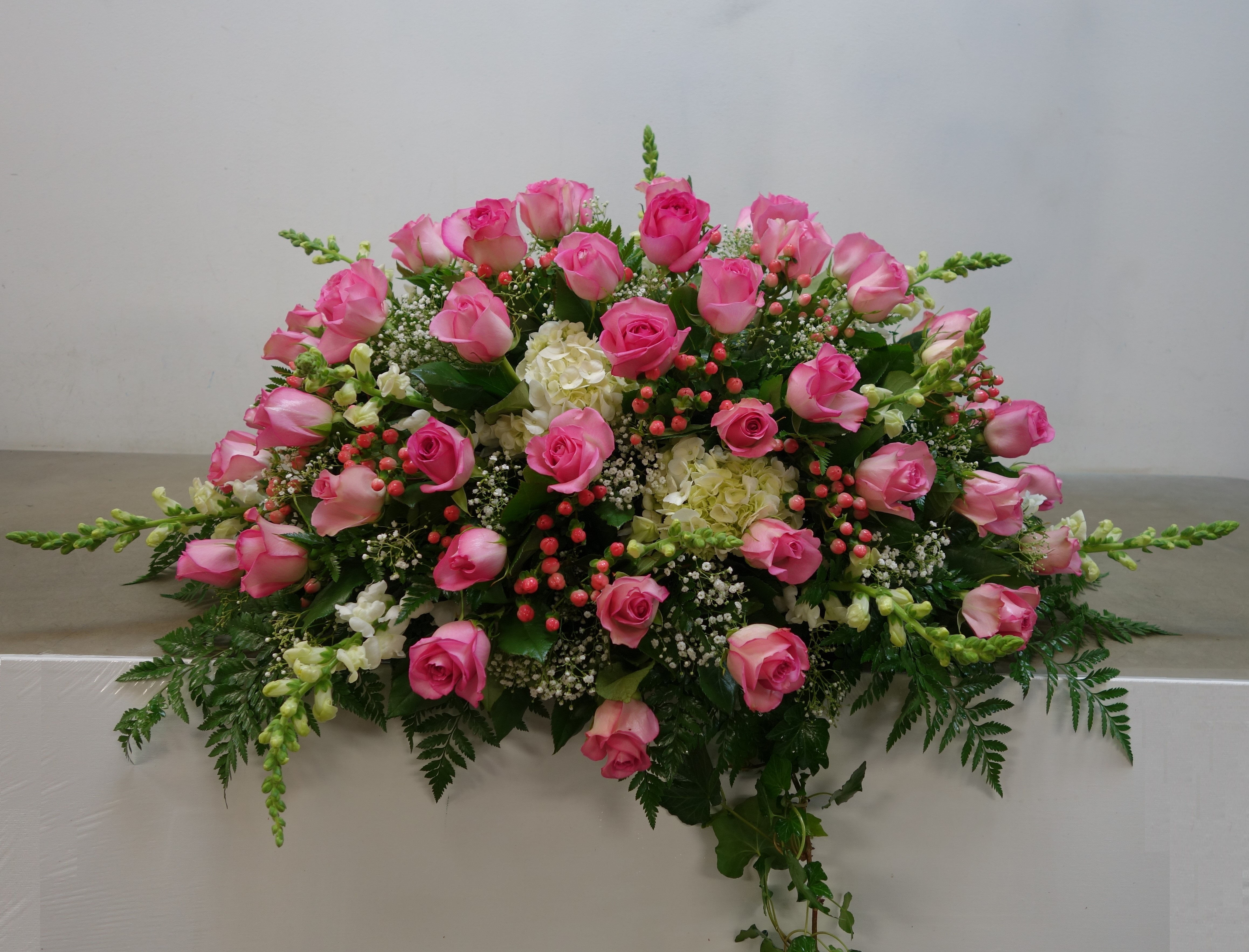 40 Roses and Mix Flowers Casket Spray