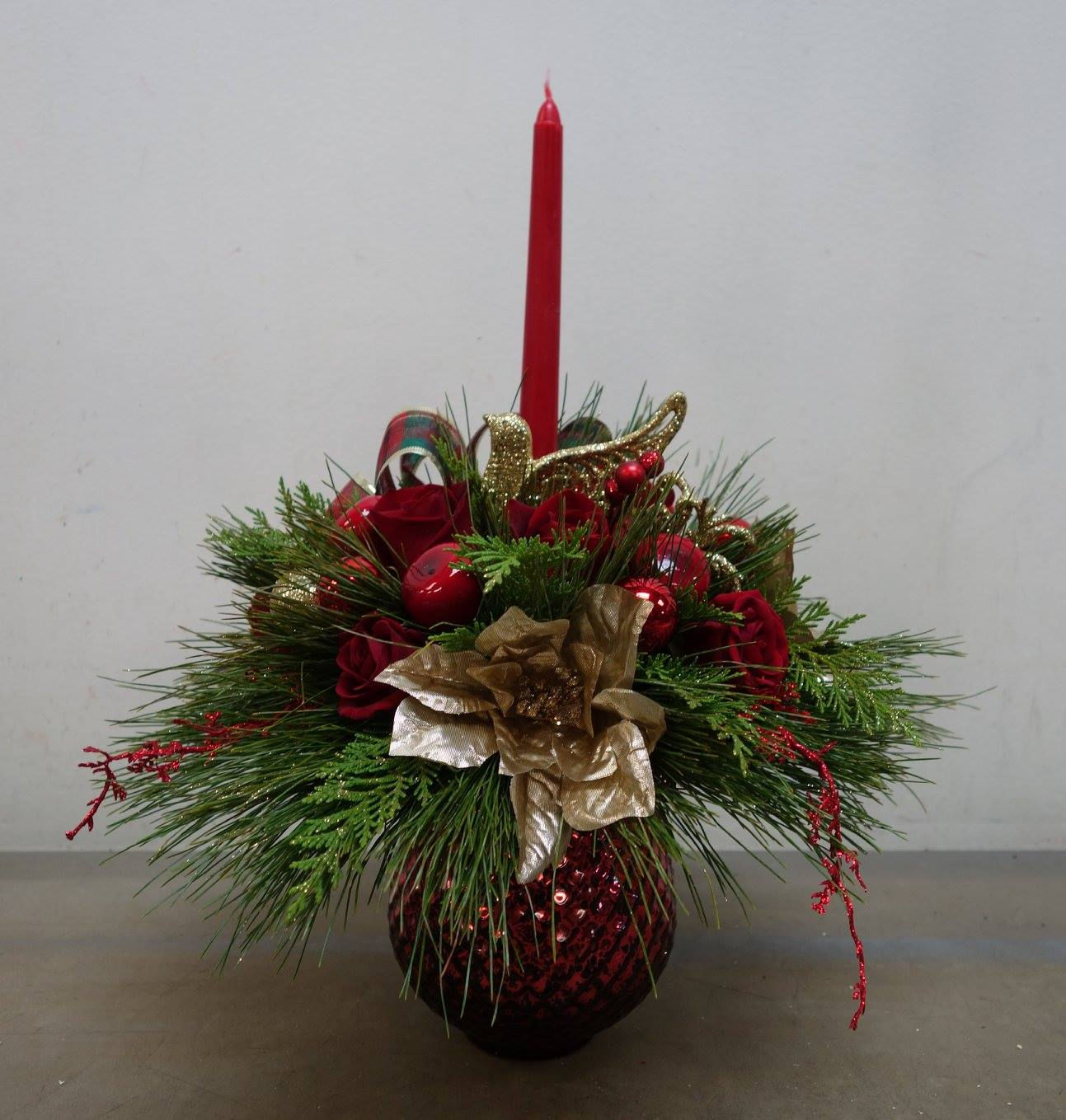 Christmas vase arrangement