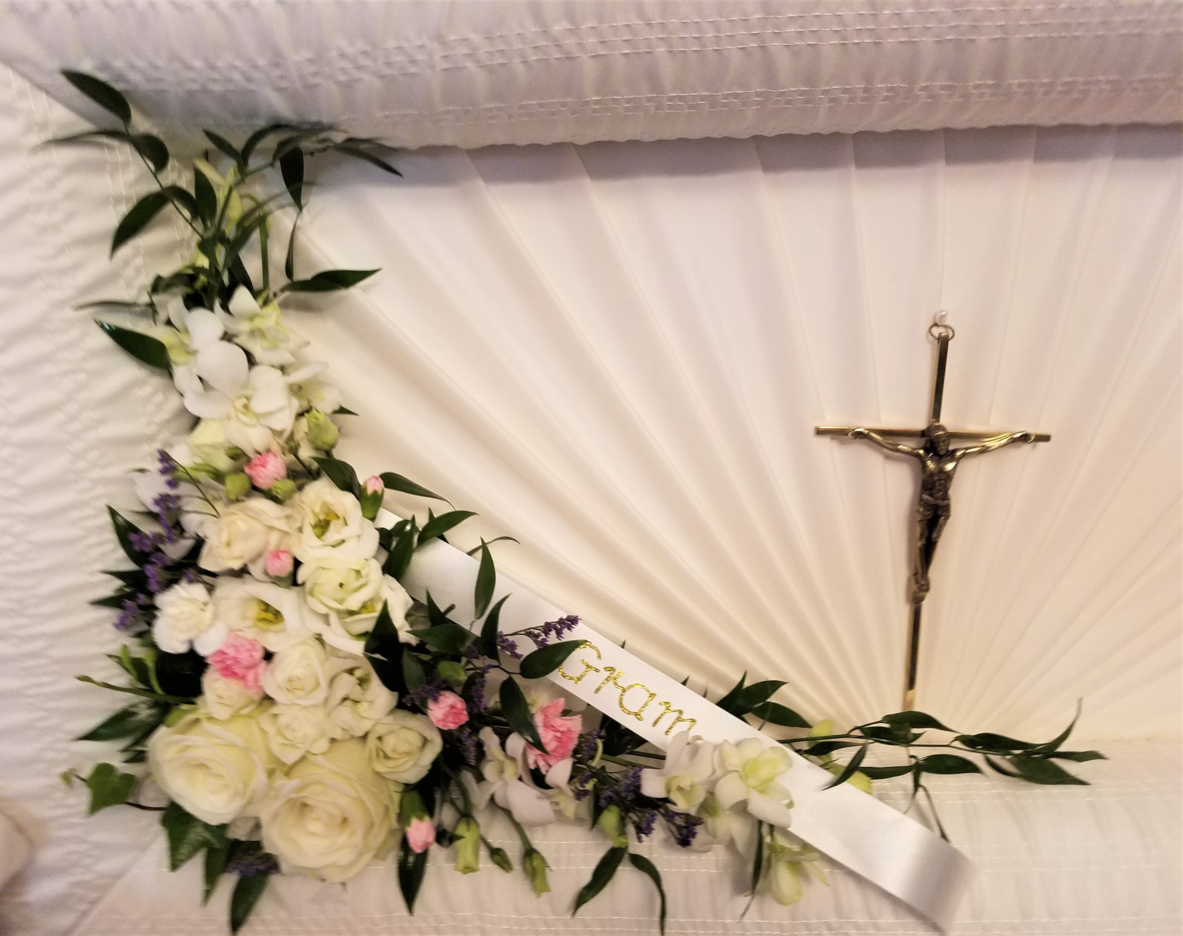 White & Pink Casket Insert