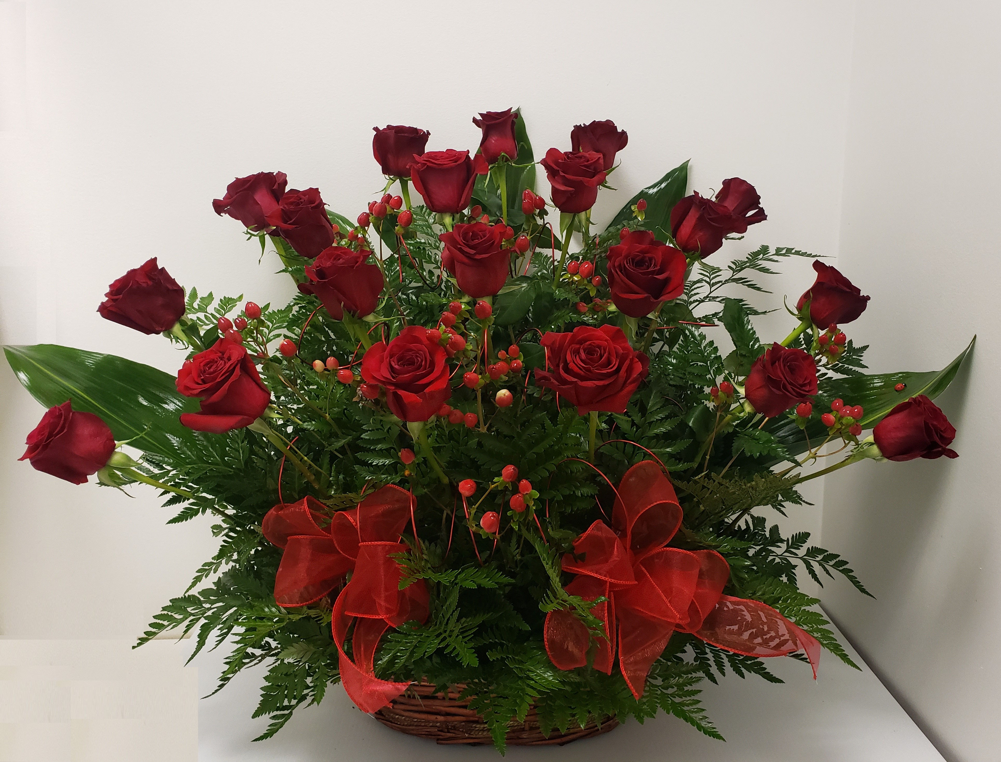20 Roses Basket Arrangement