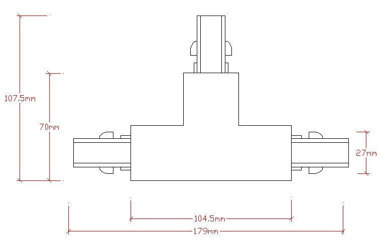 Thumbnail: SINGLE CIRCUIT (3 WIRE) SURFACE MOUNT "T" JOINER