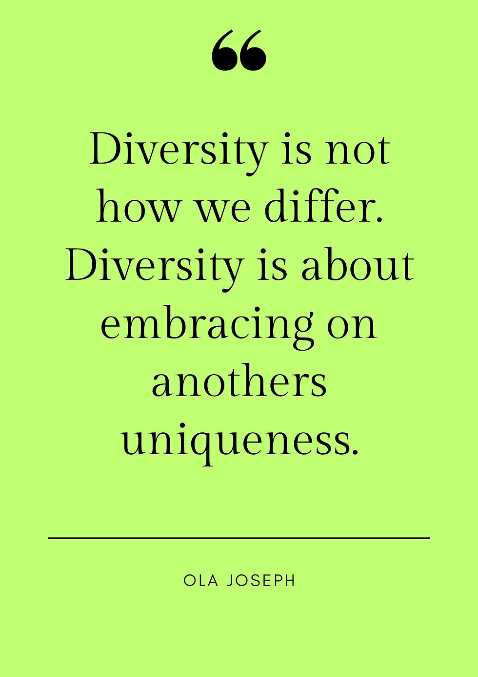 Zitat Ola Joseph I Diversity I Embracing Uniqueness I Gender I myGiulia