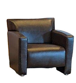 Dark brown leather armchair
