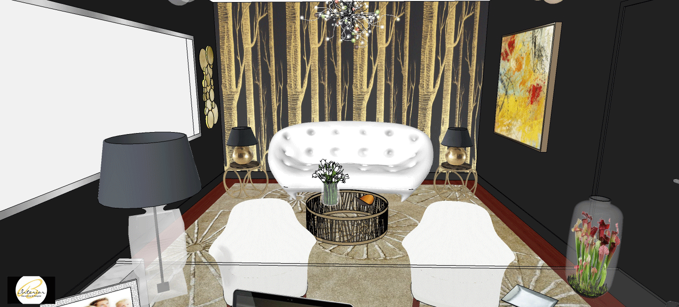 #salon #3D #amenagementdebureau #decor #deco #decoration #architecturedinterieur #bureau #contemporain #boudoir #canapeploum #ligneroset #papierpeintcoleandson #thewoods