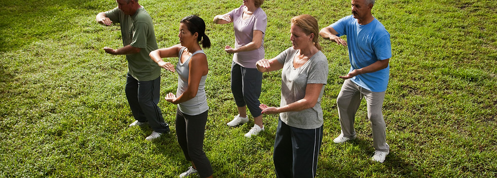Group practicing tai chi