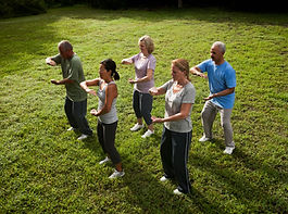 Group practicing tai chi