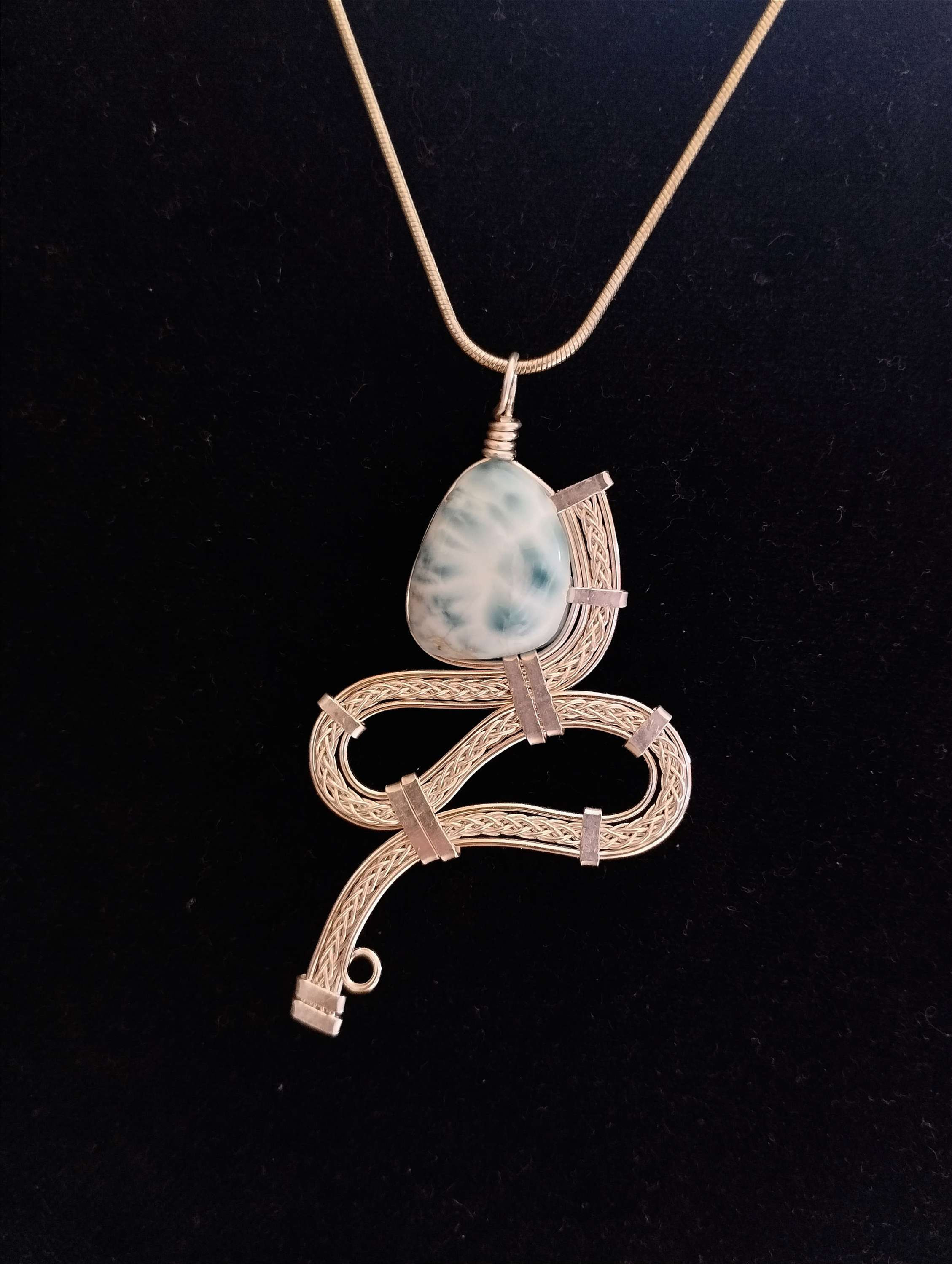 Pendentif en larimar et argent 925