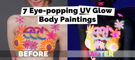 7 Eye-popping UV Glow Body Paintings