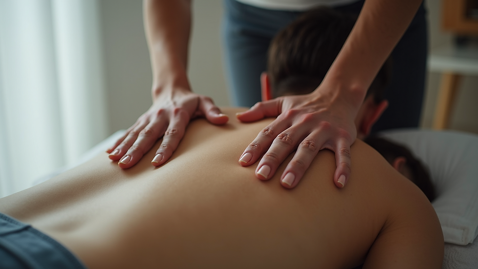 Close-up view of a chiropractic treatment session focusing on spinal adjustments