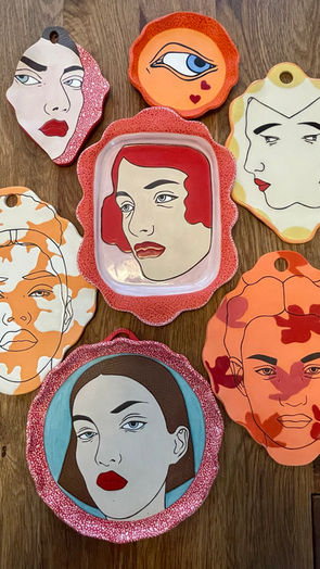 A collection of ceramic plates