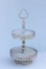 White parish 2 tiered stand