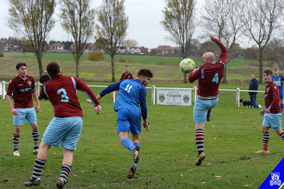 Roman Neal scores against Featherstone Colliery last season.