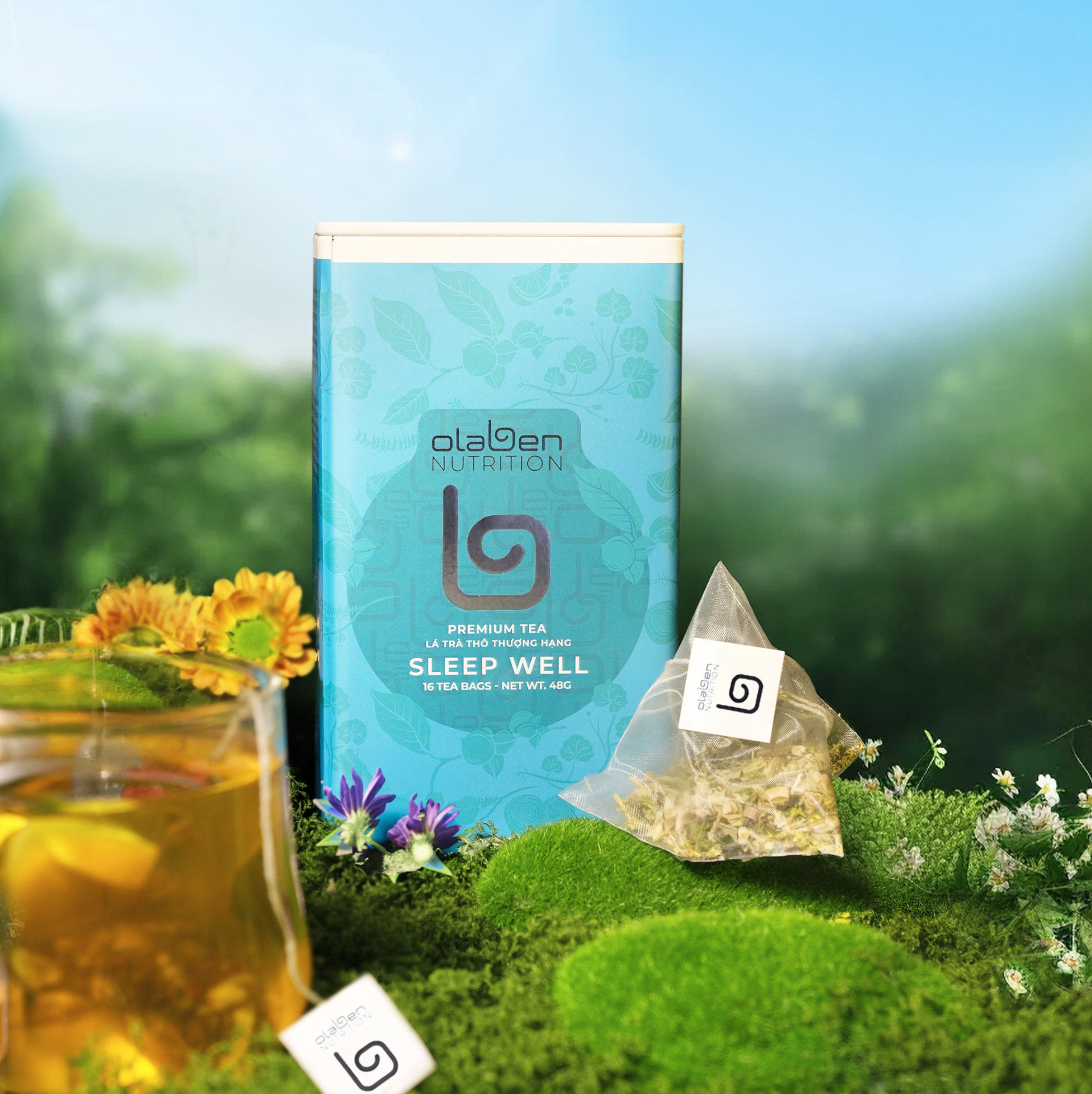 Hộp Trà Thảo Mộc Từ Thiên Nhiên OLABEN NUTRITION - Sleep Well Tea 48g