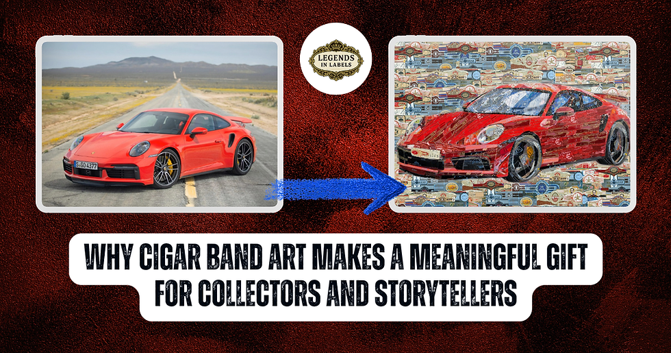 Sports car cigar band art
