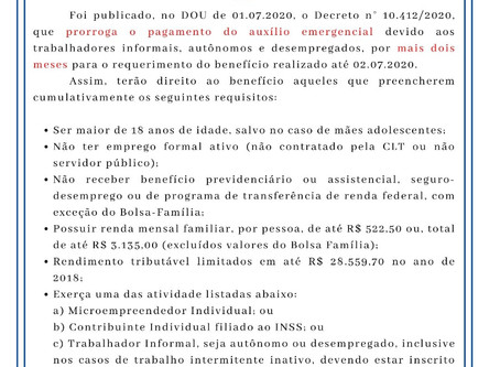 Auxílio Emergencial - Prorrogação