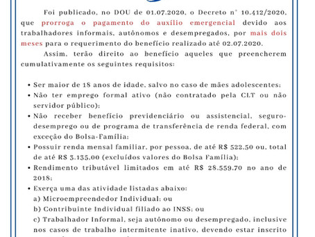 Auxílio Emergencial - Prorrogação
