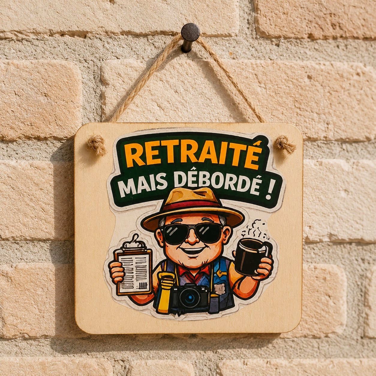 Pancarte humour en bois