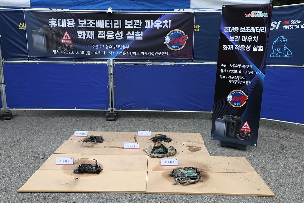 서울시, 보조배터리 보관 파우치 화재 적응성 실험, 시민안전 강화 나서