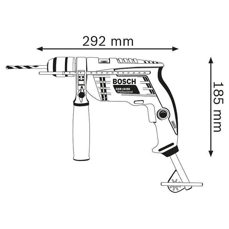 Miniatură: Masina de gaurit cu percutie BOSCH 750W 2800rpm tip GSB 16 RE