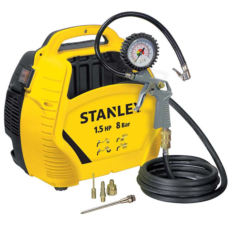 MiniCompresor fara ulei, cu accesorii, 8 bar, 180l/min, 1.5CP STANLEY tip AIRKIT
