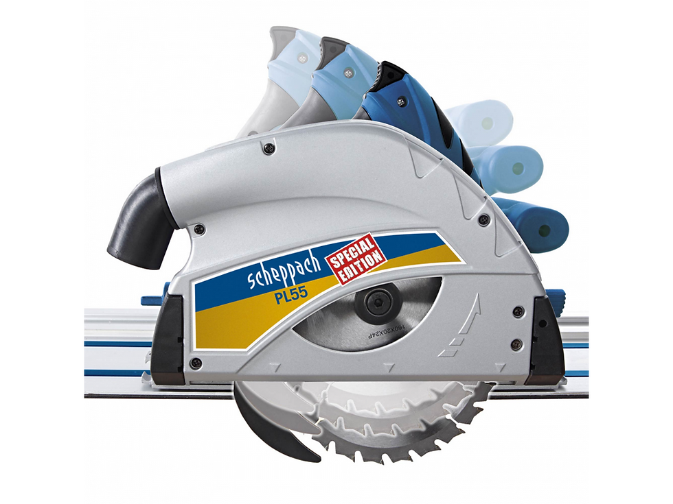 Miniatură: Fierastrau circular de mana cu 2 șine de ghidare PL55 Scheppach, 1.2W disc 160mm