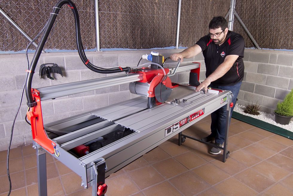 Miniatură: Masina de taiat gresie, faianta, placi cu laser, fara praf, motor trifazat, RUBI