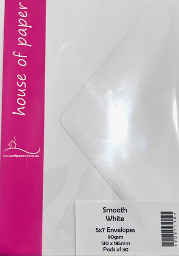 5x7 White Envelopes Pack of 50 | ShazArt Crafts